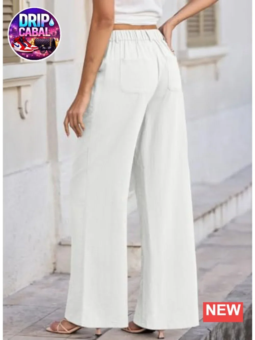 High Waist Wide Leg Palazzo Pants Women Casual Trousers